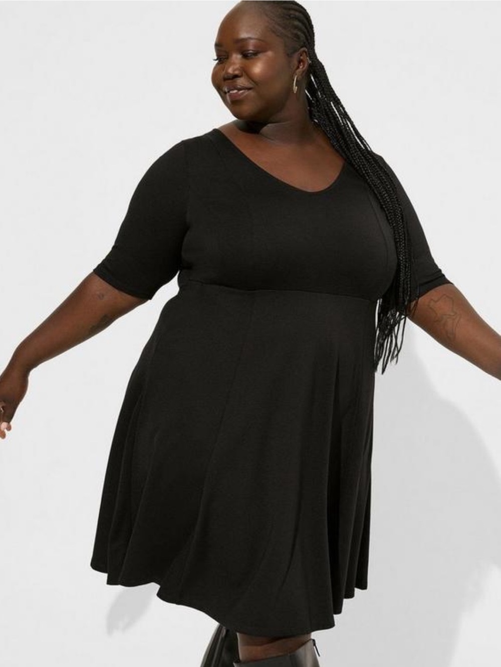 Torrid - Mini Ponte V-Neck Skater Dress